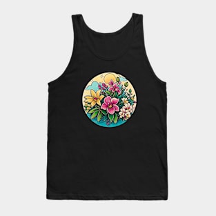 Orchid Wildflower Vintage Blossom Flower Bloom Since Tank Top